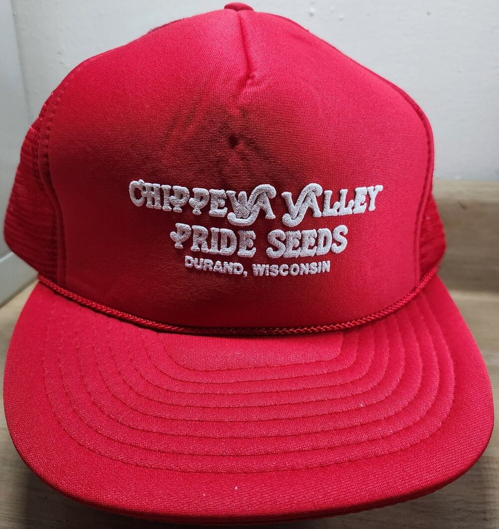 Chippewa Valley Pride Seeds OTTO Trucker Hat Men's Adjustable Red Vintage